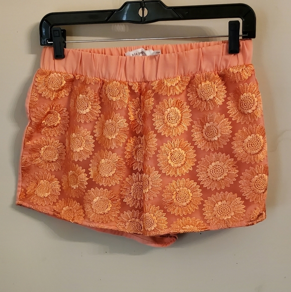 Blue Pepper Lace Look Shorts - Picture 1 of 3